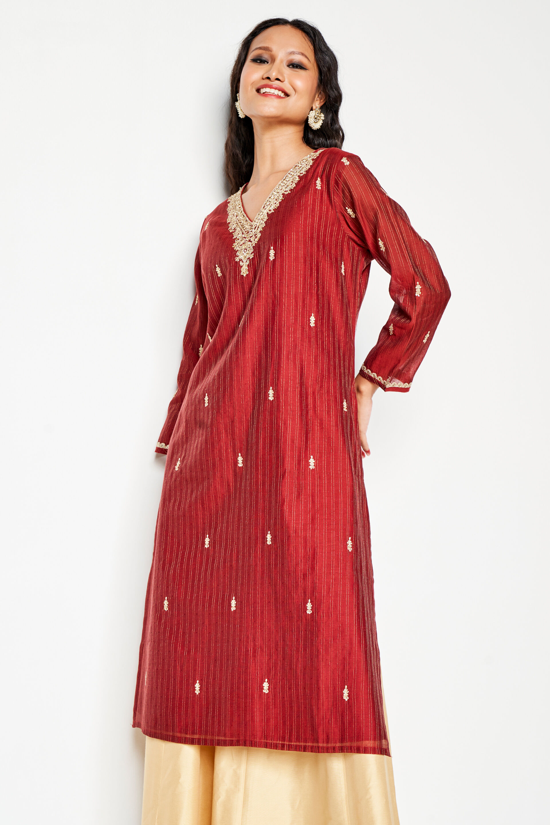 Sajja Kurta, Maroon, image 6